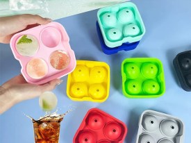 Molde silicona 4 esferas grandes cubitos 